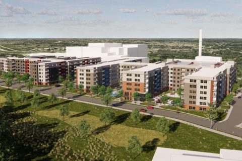 Apartments project located on undeveloped land