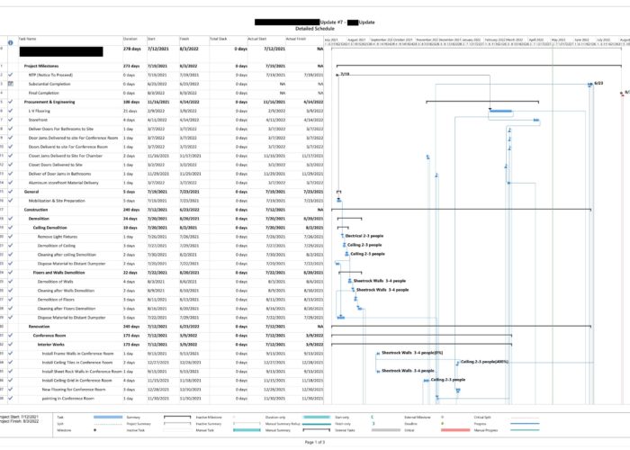 MS Project Update Schedule